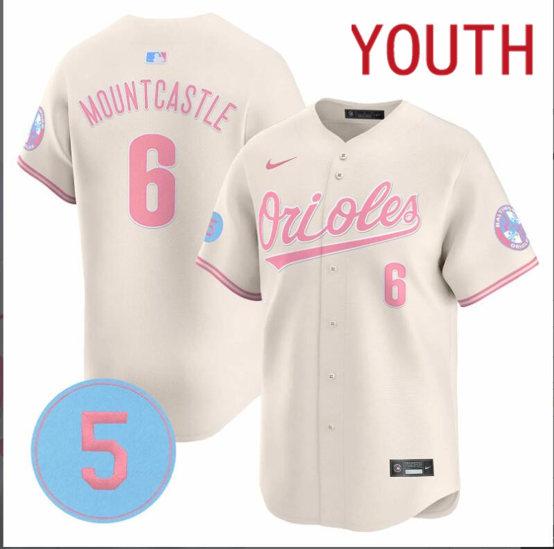 Youth Baltimore Orioles  #6 Mountcastle cream 2024 Nike MLB jersey